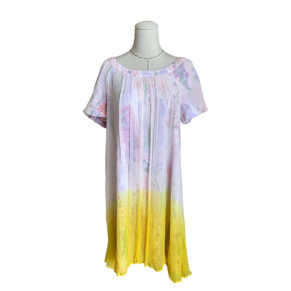 Anthro Hd In Paris Chroma Dress Floral Dip Dye Ombre … Gem